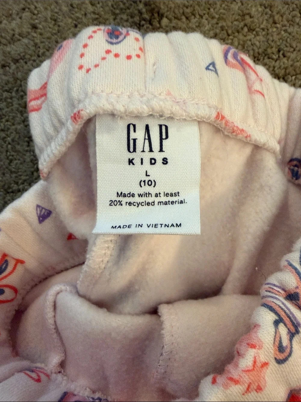 GAP Girls Hoodie & Jogger Set with Pink & Blue Prints